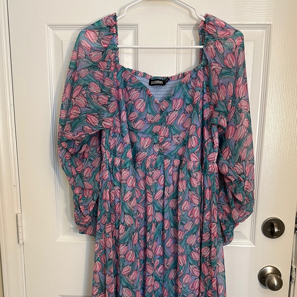 Sisley Women's Floral Top - Pink and Blue